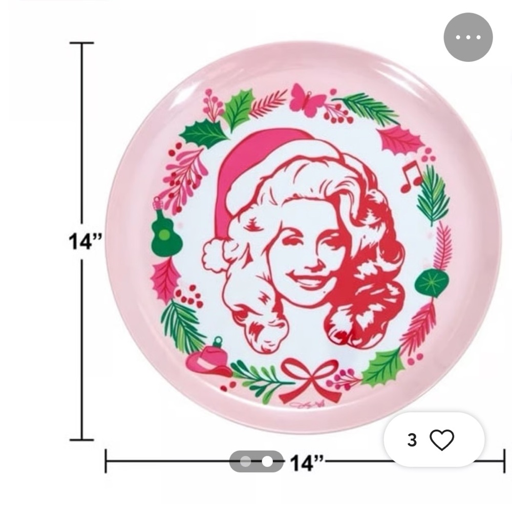 Dolly Parton Christmas Cheer Melamine Serving Tray 14" - Picture 2 of 6